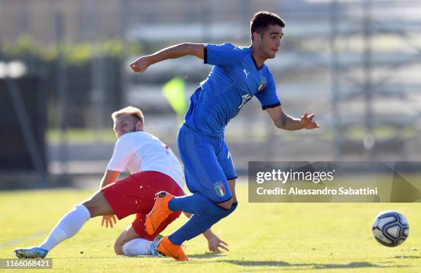 Gabriele Ferrarini of Italy U20 in action during the U20 8 Nations Tournament match between Italy and Poland on September 5, 2019 in Caldiero near...