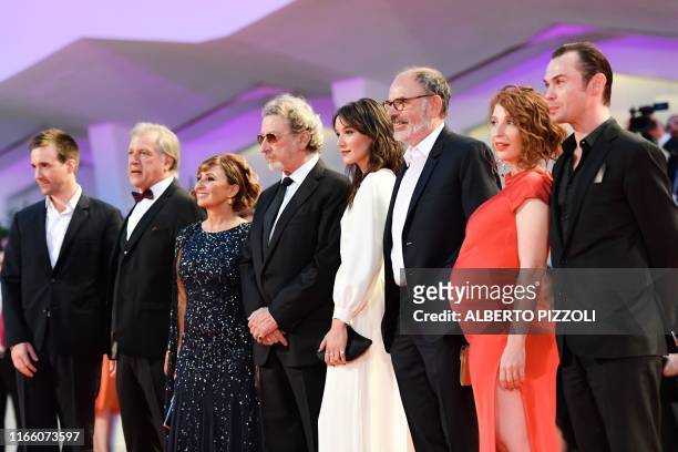 French actor Gregoire Leprince-Ringuet, French actor Gerard Meylan, French actress Ariane Ascaride, French director Robert Guediguian, French actress...
