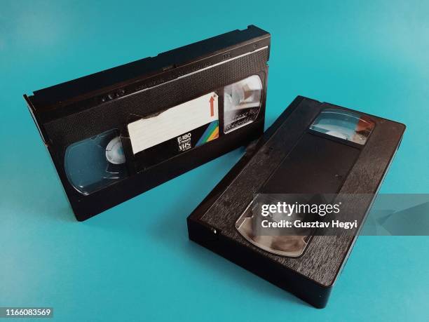 2 vhs casettes - cassette tape stock pictures, royalty-free photos & images