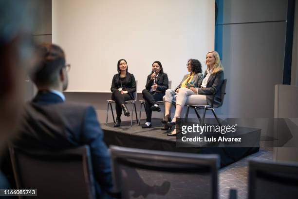 female expert panel at launch event - launch event bildbanksfoton och bilder