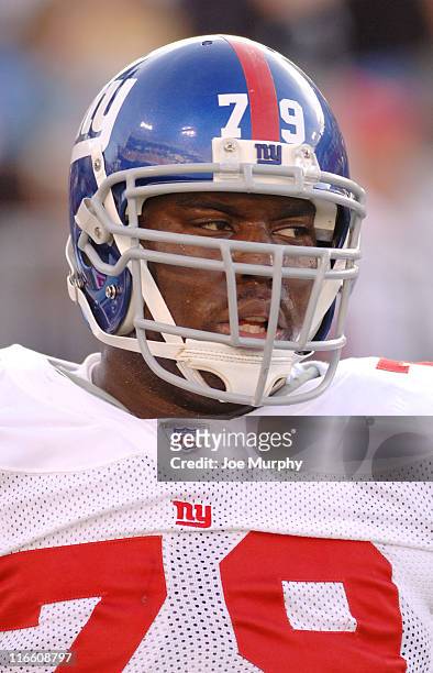 Giants' Guy Whimper before game between the New York Giants and Tennessee Titans at LP Field in Nashville, Tennessee on November 26, 2006. The Titans...