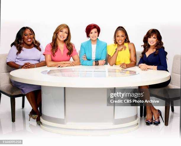 Pictured L-R: Sheryl Underwood, Carrie Ann Inaba, Sharon Osbourne, Eve Cooper, and Marie Osmond, hosts of the CBS series THE TALK, airing Weekdays...