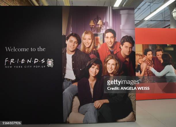 Posters of the "Friends' cast are seen during the Friends New York City Pop-Up press preview on September 05, 2019 in New York.
