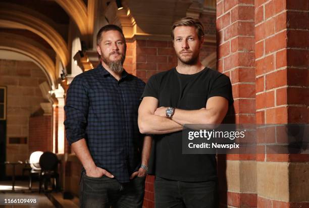 Actors Travis Fimmel and Luke Bracey, who appear in the upcoming film 'Danger Close: The Battle of Long Tan', pictured at the Intercontinental Hotel...