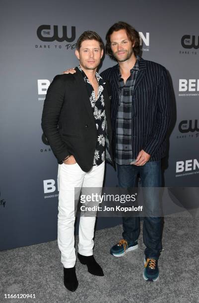 Jensen Ackles and Jared Padalecki attend The CW's Summer 2019 TCA Party sponsored by Branded Entertainment Network at The Beverly Hilton Hotel on...