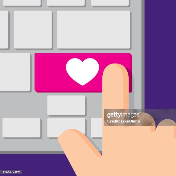illustrations, cliparts, dessins animés et icônes de coeur de bouton de clavier - rencontre sur internet
