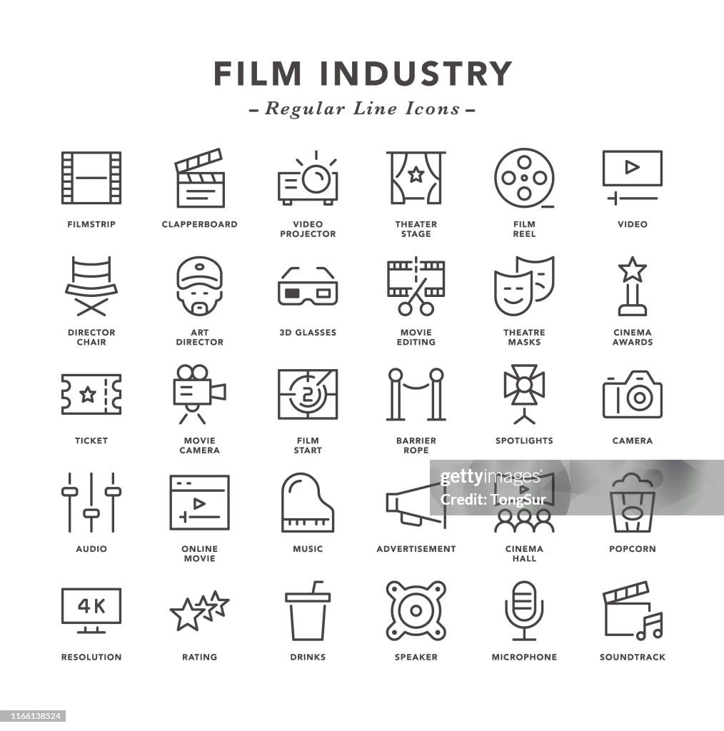 Filmindustrie - Regular Line Icons