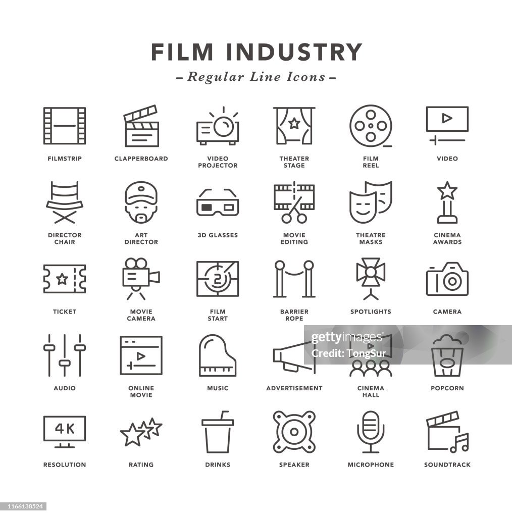 Film industry - Regular Line Icons