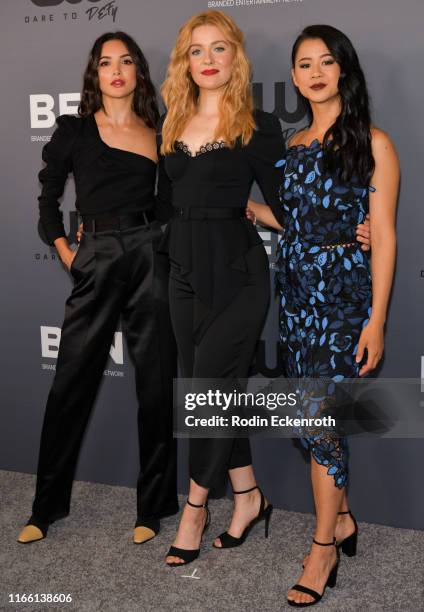 Maddison Jaizani, Kennedy McMann and Leah Lewis attend The CW's Summer 2019 TCA Party sponsored by Branded Entertainment Network at The Beverly...