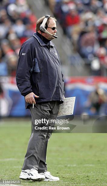 Seattle head coach Mike Holmgren looks on during the Seahawks win over Tennessee December 18 at the Coliseum, in Nashville, Tennessee. Seattle...