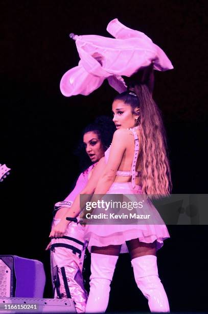 Ariana Grande performs at Lollapalooza at Grant Park on August 04, 2019 in Chicago, Illinois.