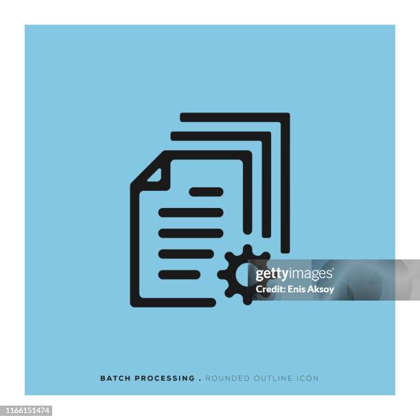 batch processing icon - operating procedures standardization stock illustrations
