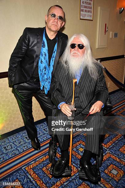 Songwriter Bernie Taupin and inductee Leon Russell attend the Songwriters Hall of Fame 42nd Annual Induction and Awards at The New York Marriott...