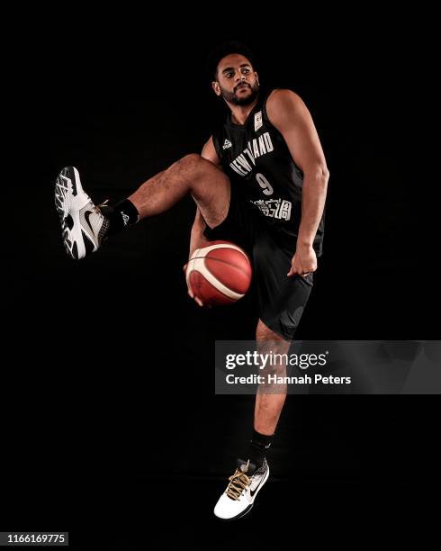 Corey Webster poses during a New Zealand Tall Blacks portrait session on August 01, 2019 in Auckland, New Zealand.