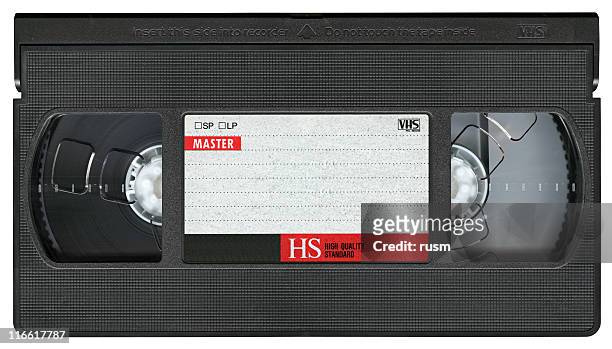 vhs video cassette tape isolated on white background, clipping path - vcr bildbanksfoton och bilder