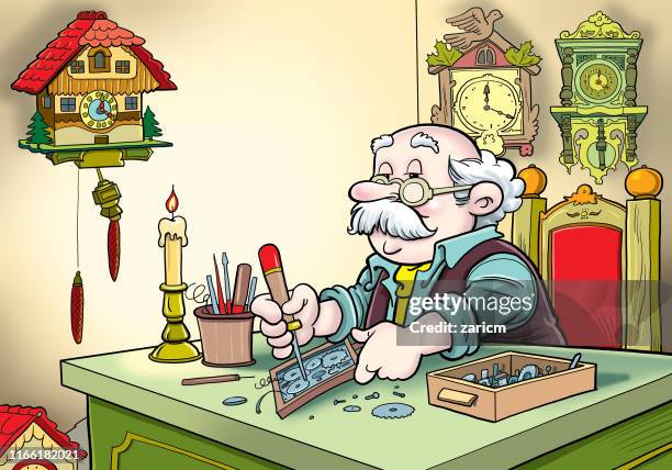 watchmaker, watchmaker - smashed watch stock illustrations