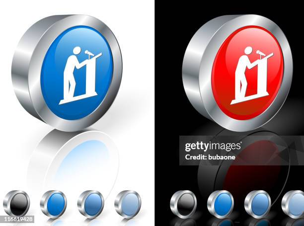 presentation royalty free vector art - microphone 3d stock illustrations