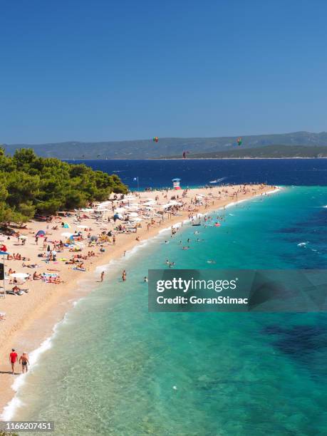 golden horn beach - croatia coast stockfoto's en -beelden