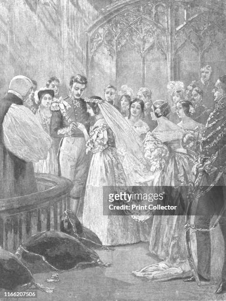 The Marriage of Queen Victoria and Prince Albert at St. James's Palace, February 10, 1840', . Victoria and Albert were married by Archbishop of...