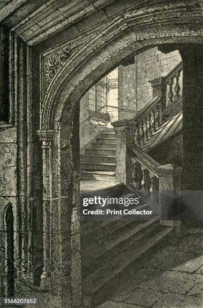 Staircase to the Chapel and Upper School', 1911. Generations of British and foreign aristocracy have been educated at Eton independent boarding...