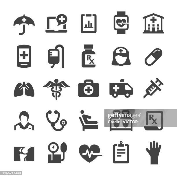 ilustraciones, imágenes clip art, dibujos animados e iconos de stock de iconos de cuidado de la salud - smart series - medicos