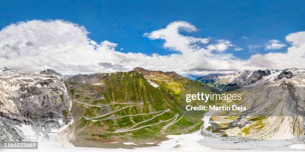 passo dello stelvio 360° hdr panorama - 360 vr stock pictures, royalty-free photos & images