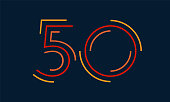 Number fifty vector numbers alphabet, modern dynamic flat design with brilliant colorful for your unique elements design ; logo, corporate identity, application, creative poster & more