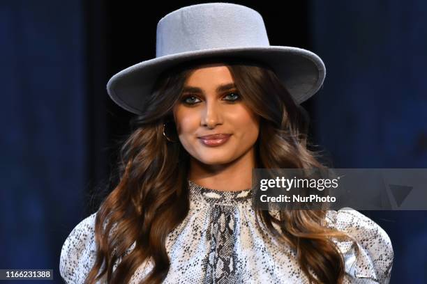 Victoria's Secret model Taylor Hill walks on the catwalk during the fashion show as part of Fashion Fest Autumn/ Winter 2019 at Quarry Studios on...