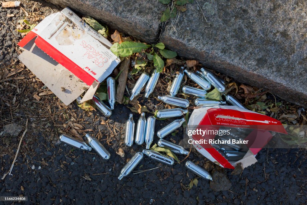 Nitrous Oxide Canisters In The Gutter