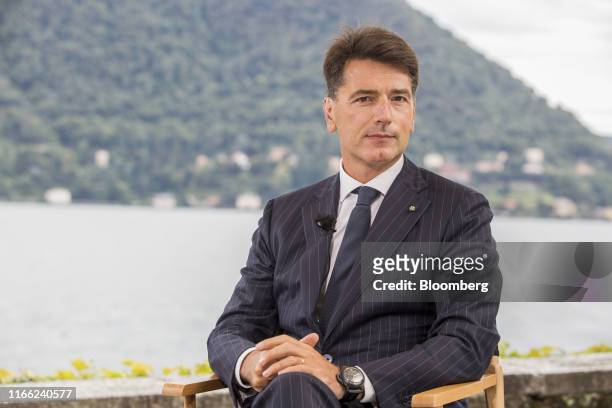 Davide Serra, founder and chief executive officer of Algebris Investments LLP, pauses during a Bloomberg Television interview on the sidelines of the...