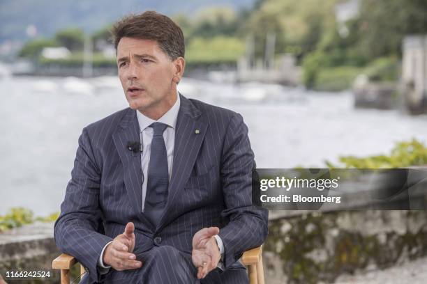 Davide Serra, founder and chief executive officer of Algebris Investments LLP, speaks during a Bloomberg Television interview on the sidelines of the...