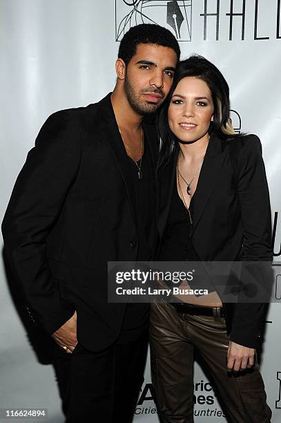 Drake and Skylar Grey attend the Songwriters Hall of Fame 42nd Annual Induction and Awards at The New York Marriott Marquis Hotel - Shubert Alley on...