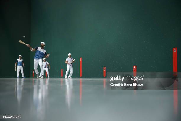 Jose Huarte and Agusti Brugues of the United States plays against Alfredo Villegas and Pablo Fusto of Argentina in their men's doubles fronton...
