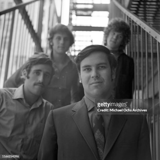 Woodstock Music Festival co-founders John Rosenman, Artie Kornfeld, Michael Lang and John P. Roberts pose for their first ever public relations...