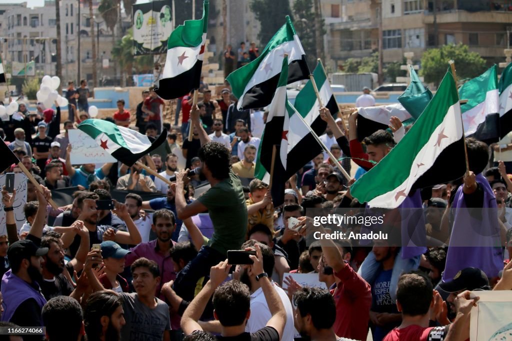 Protest in Idlib against Assad Regime and Russia's airstrikes