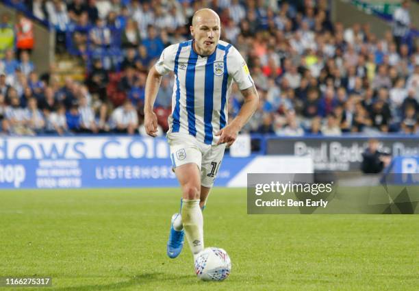 Aaron Mooy of Huddersfield Town during the Sky Bet Championship match between Huddersfield Town and Derby County at John Smith's Stadium on August...