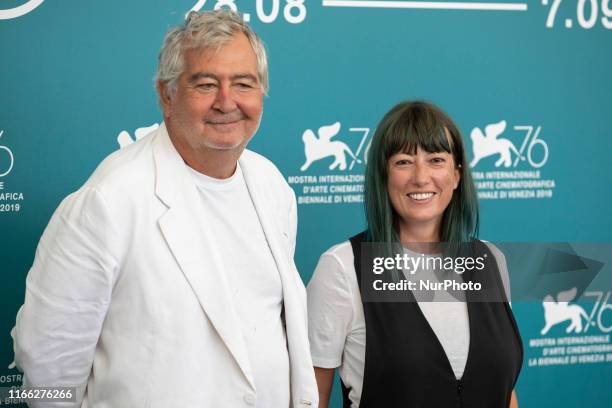 Umberto Contarello and Sara Mosetti attend the ''Tutto il mio folle amore'' Photocall during the 76th Venice Film Festival at on September 06, 2019...