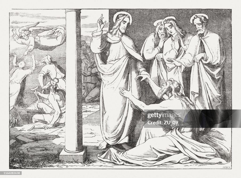Jesus heals a paralytic at the pond of Bethesda