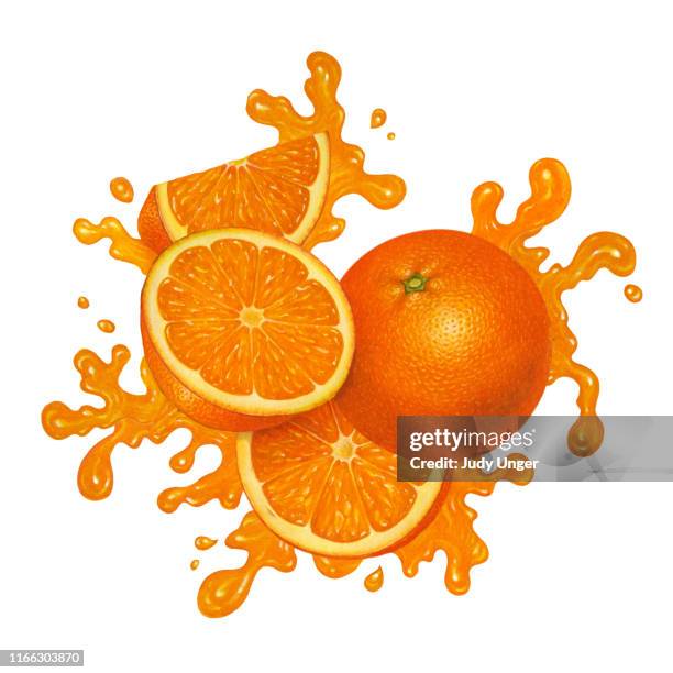orange splash - juice splashing stock illustrations