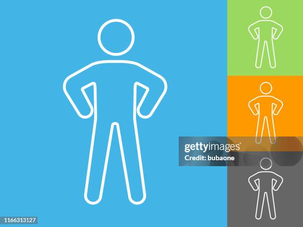 icon of a man with hands on hips - hand on hip stock illustrations