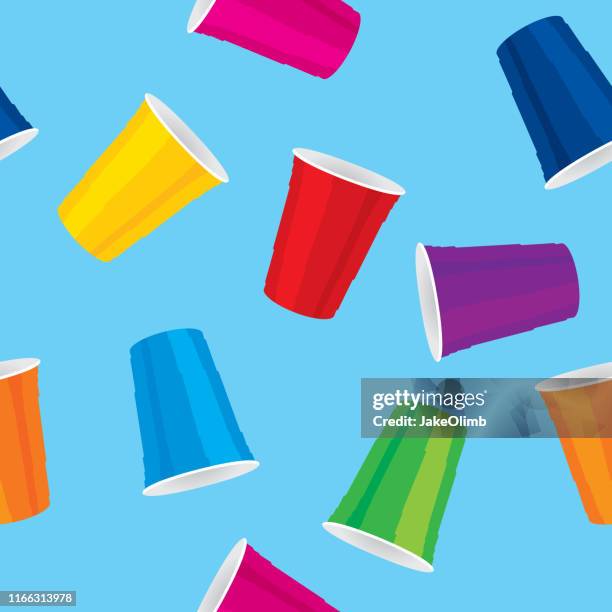 plastic cup pattern - plastic cup stock illustrations