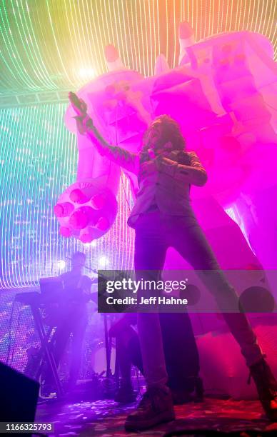 Singer Wayne Coyne of The Flaming Lips performs at Charlotte Metro Credit Union Amphitheatre on August 05, 2019 in Charlotte, North Carolina.