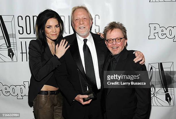 Skylar Grey, inductee John Bettis and Paul Williams attend the Songwriters Hall of Fame 42nd Annual Induction and Awards at The New York Marriott...