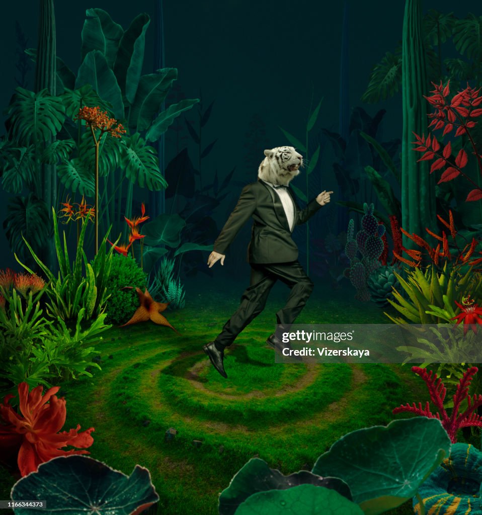 Surreal night jungle
