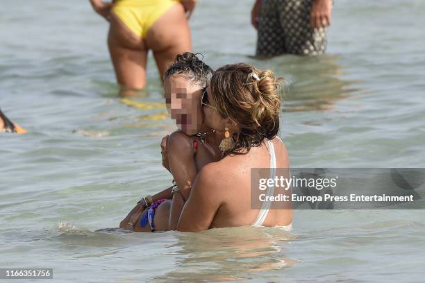 Ella Bisbal Tablada and Elena Tablada are seen on August 05, 2019 in Ibiza, Spain.