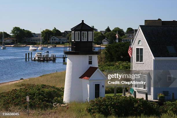 lewis bay lighthouse, hyannis, cape cod, massachusetts, new england. - hyannis port stock pictures, royalty-free photos & images