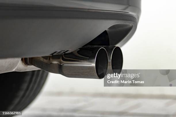 sports car exhaust system pipes - exhaust pipe stock pictures, royalty-free photos & images