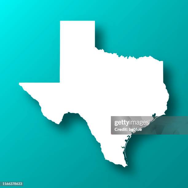 texas map on blue green background with shadow - austin stock illustrations