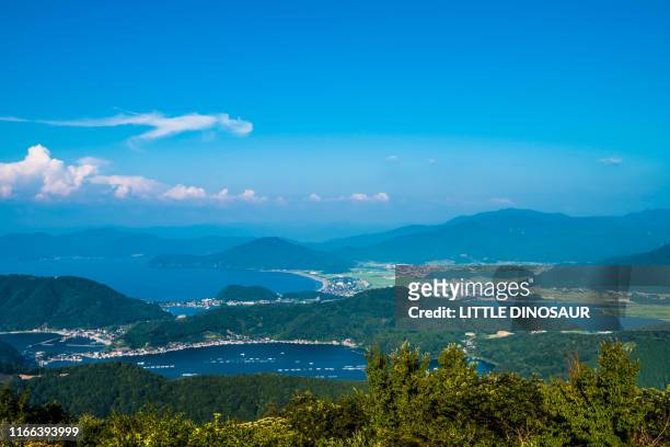 view from the mikata goko rainbow line. fukui japan - fukui prefecture stock-fotos und bilder
