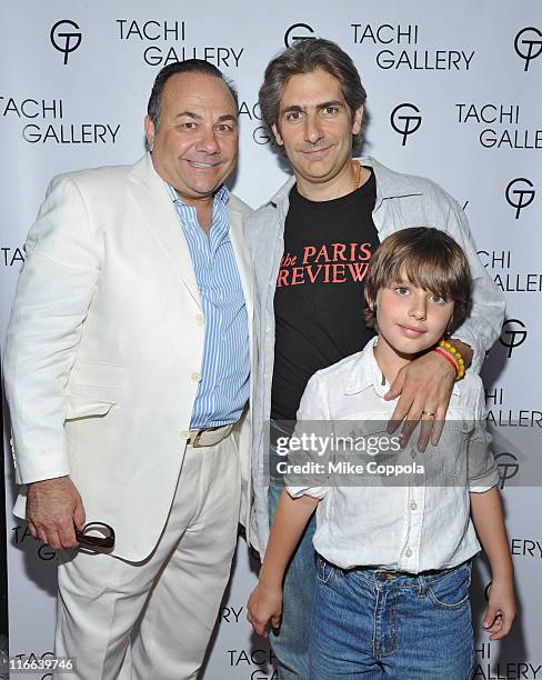 Film maker Joe Scarpinito, actor Michael Imperioli and son David Imperioli attend The Opening of Tachi Gallery presenting The Abstract Experience:...